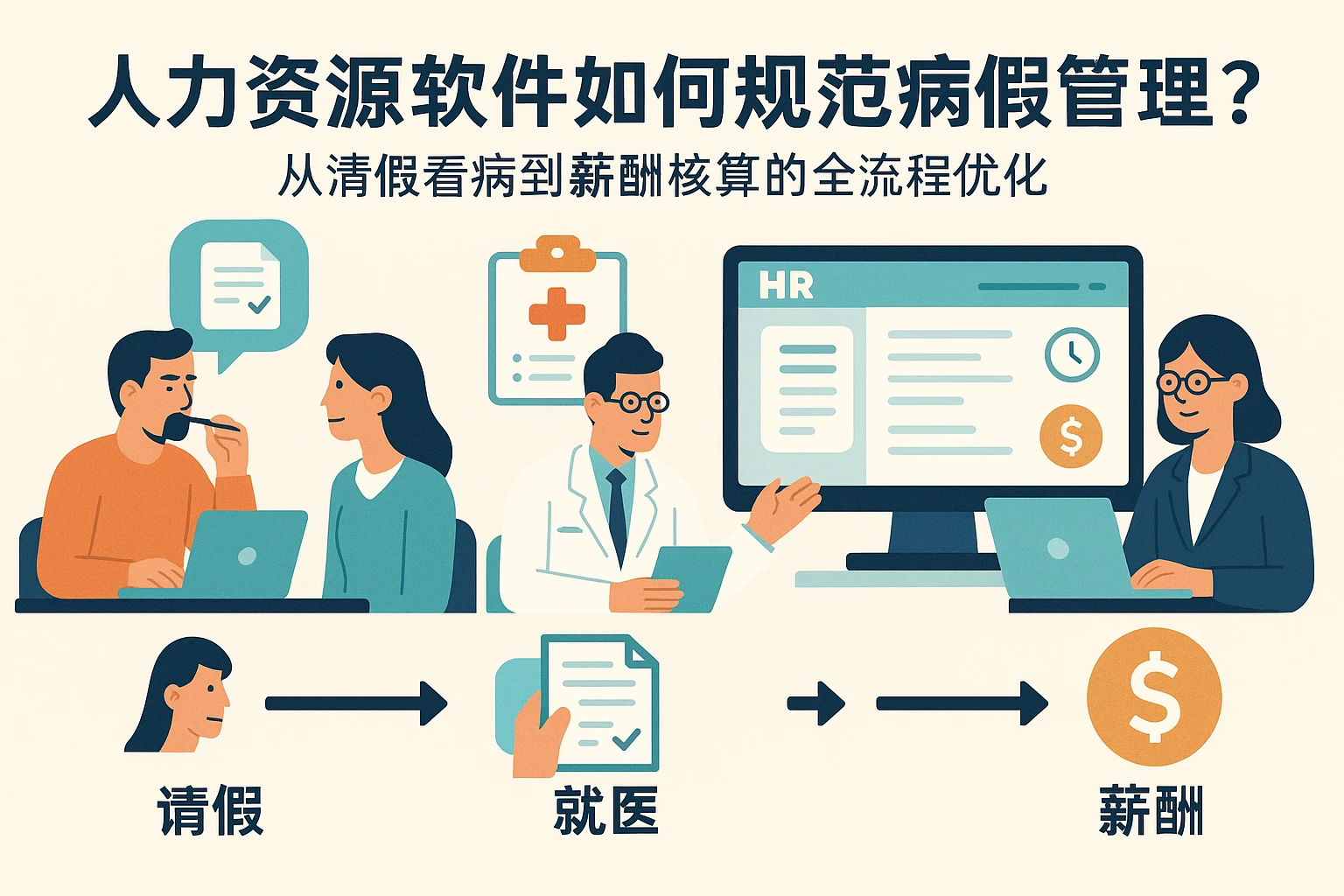 人力资源软件如何规范病假管理？从请假看病到薪酬核算的全流程优化