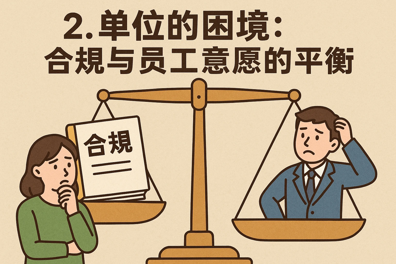 2. 单位的困境：合规与员工意愿的平衡