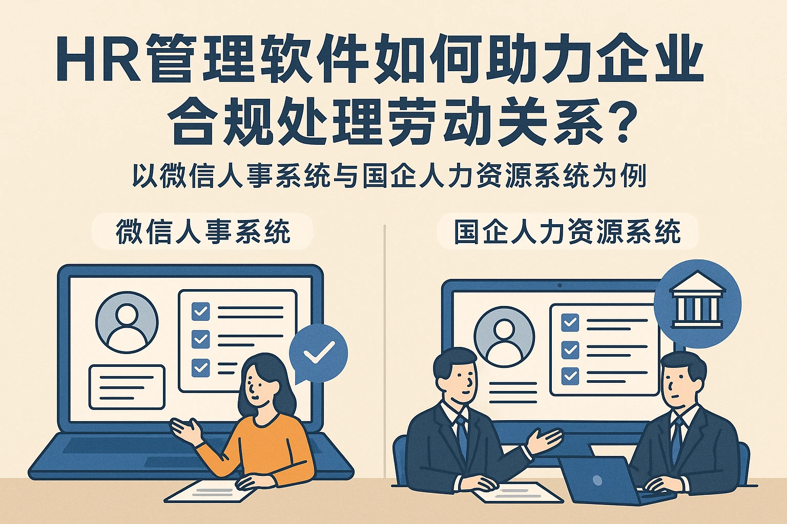 HR管理软件如何助力企业合规处理劳动关系？以微信人事系统与国企人力资源系统为例