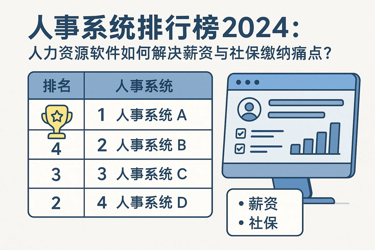人事系统排行榜2024：人力资源软件如何解决薪资与社保缴纳痛点？