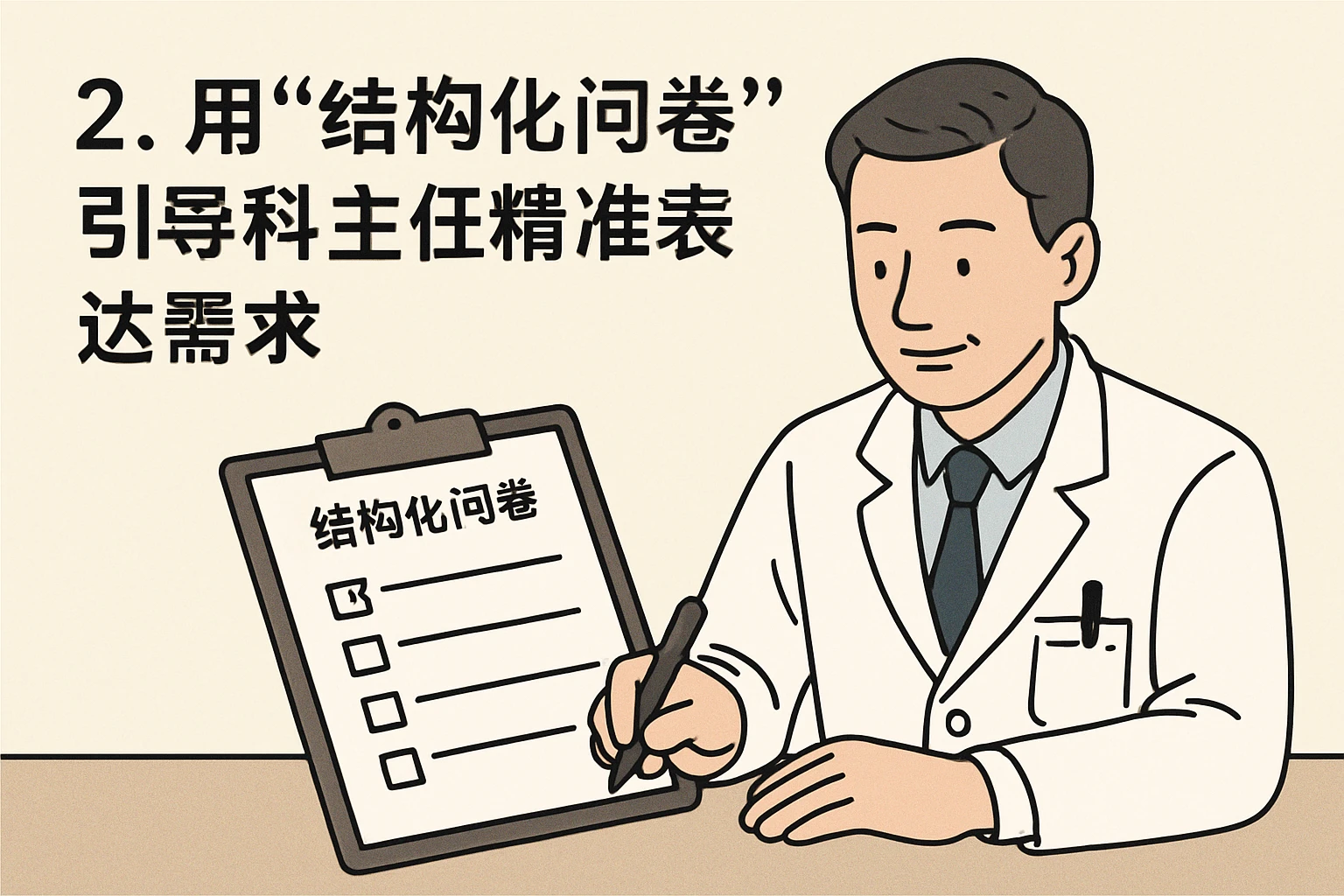 2. 用“结构化问卷”引导科主任精准表达需求