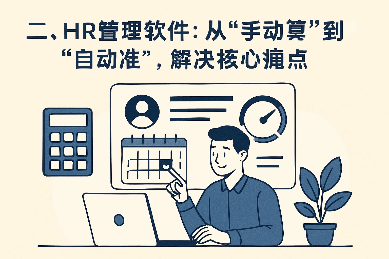 二、HR管理软件：从“手动算”到“自动准”，解决核心痛点
