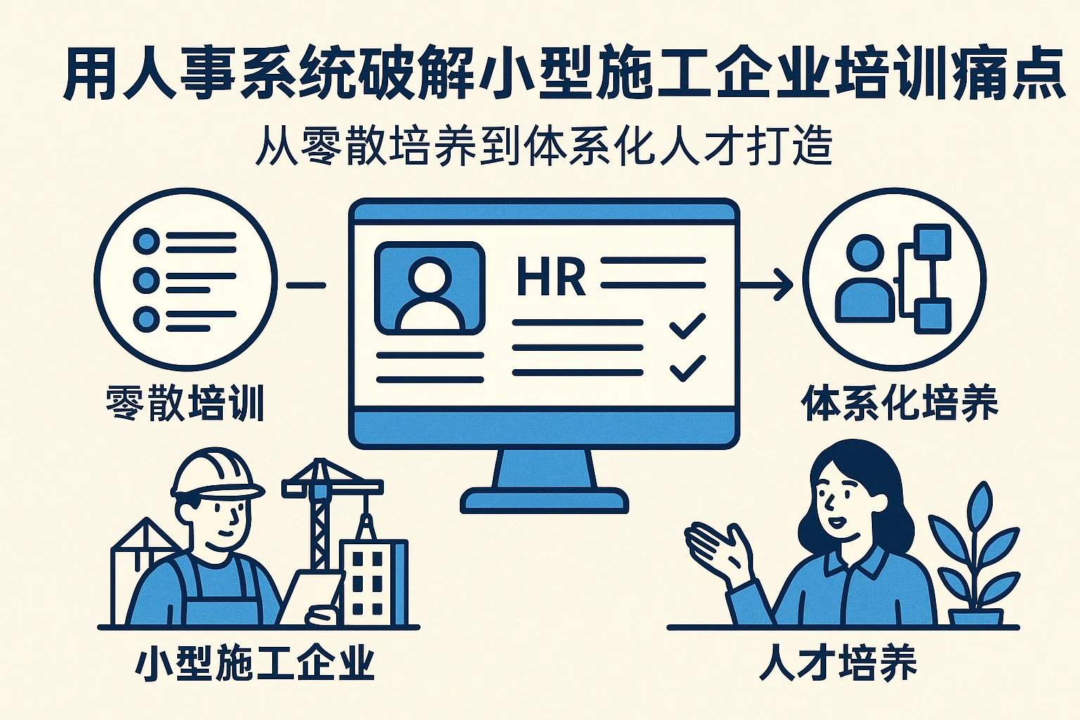 用人事系统破解小型施工企业培训痛点：从零散培养到体系化人才打造