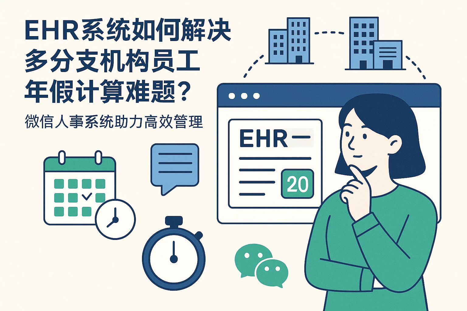 EHR系统如何解决多分支机构员工年假计算难题？微信人事系统助力高效管理