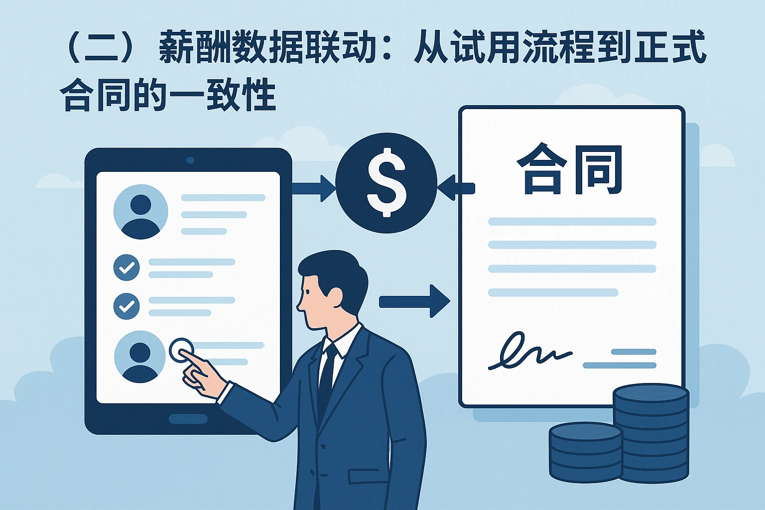 （二）薪酬数据联动：从试用流程到正式合同的一致性
