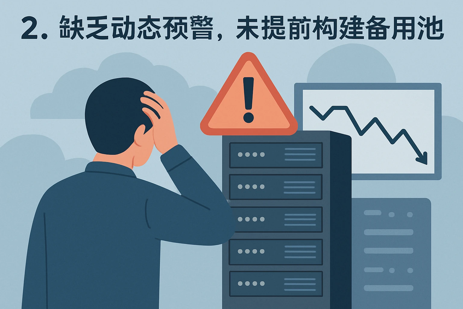 2. 缺乏动态预警，未提前构建备用池