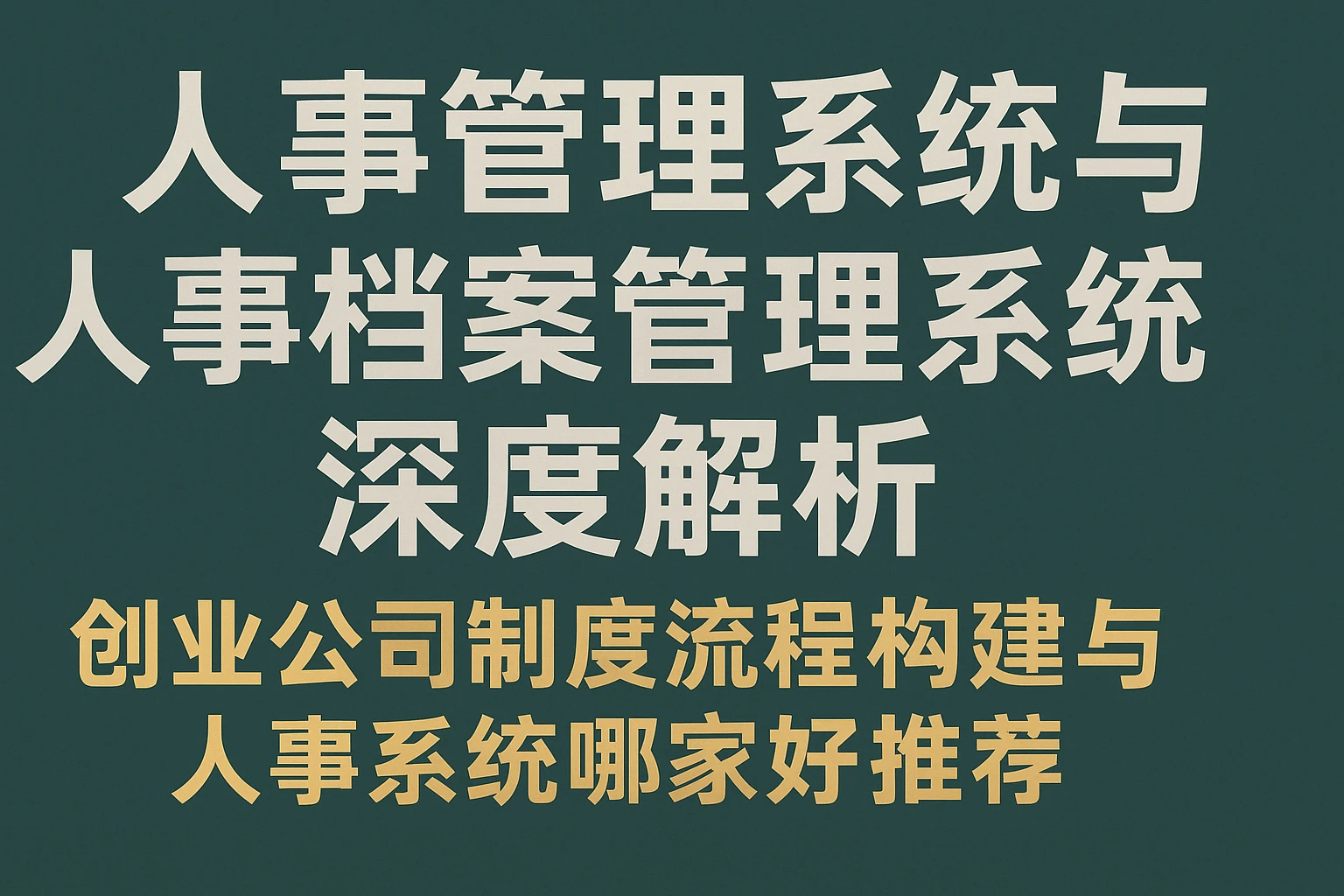 人事管理系统与人事档案管理系统深度解析——创业公司制度流程构建与人事系统哪家好推荐