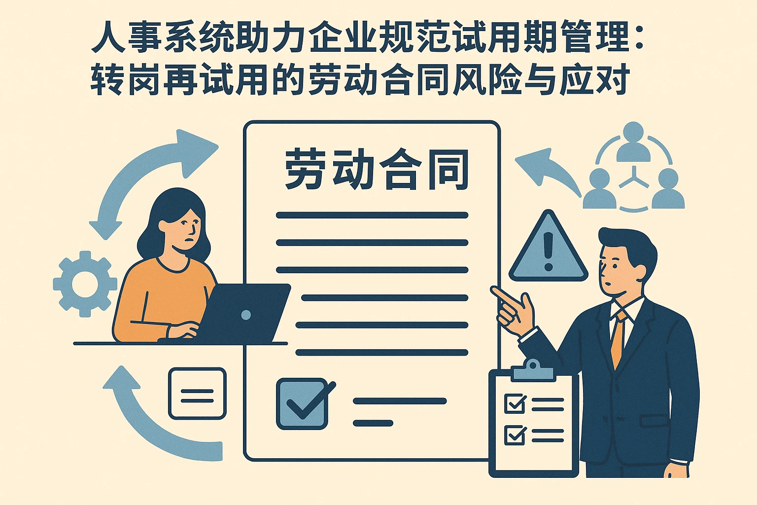 人事系统助力企业规范试用期管理：转岗再试用的劳动合同风险与应对