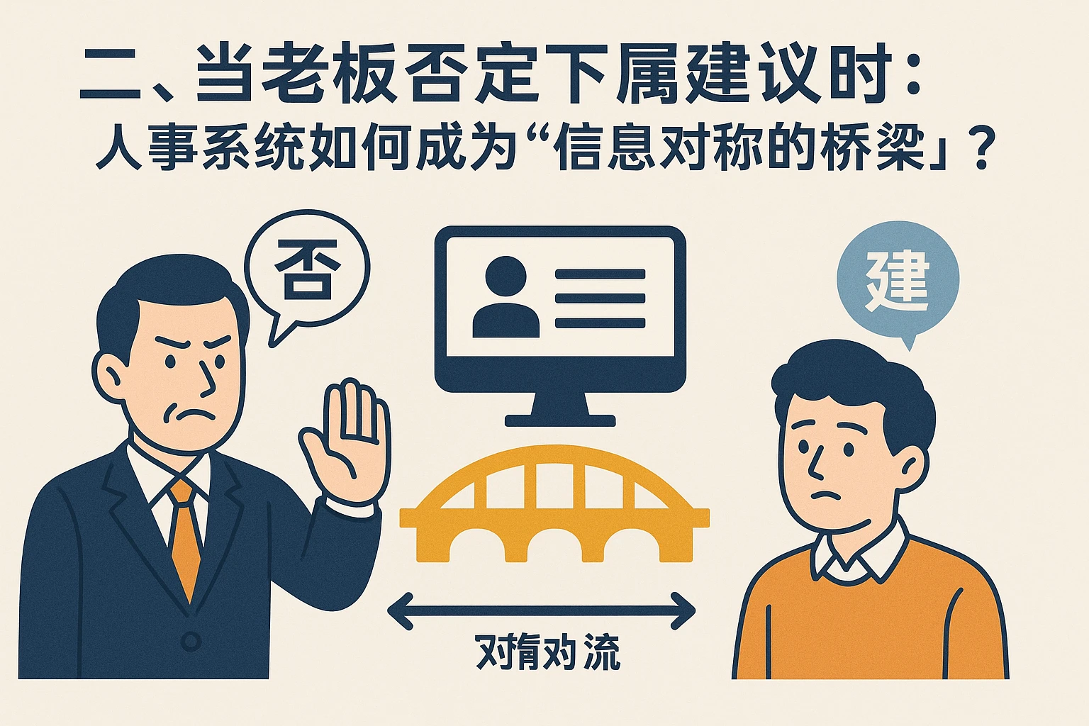 二、当老板否定下属建议时：人事系统如何成为“信息对称的桥梁”？