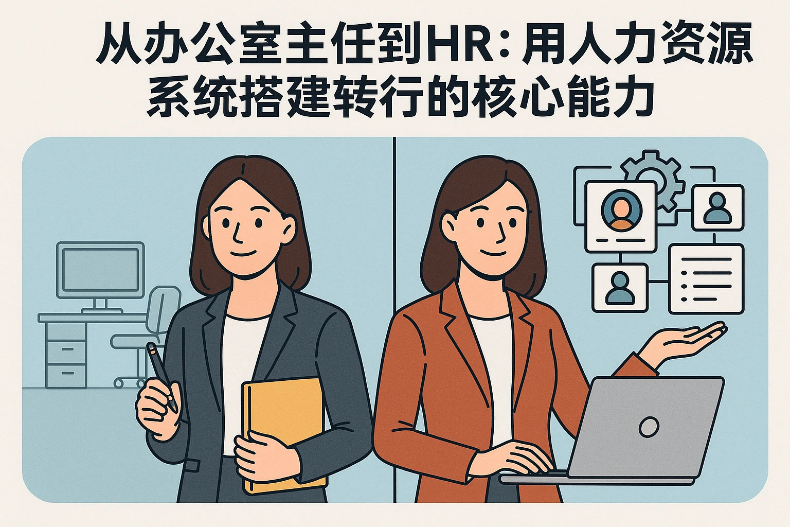 从办公室主任到HR：用人力资源系统搭建转行的核心能力