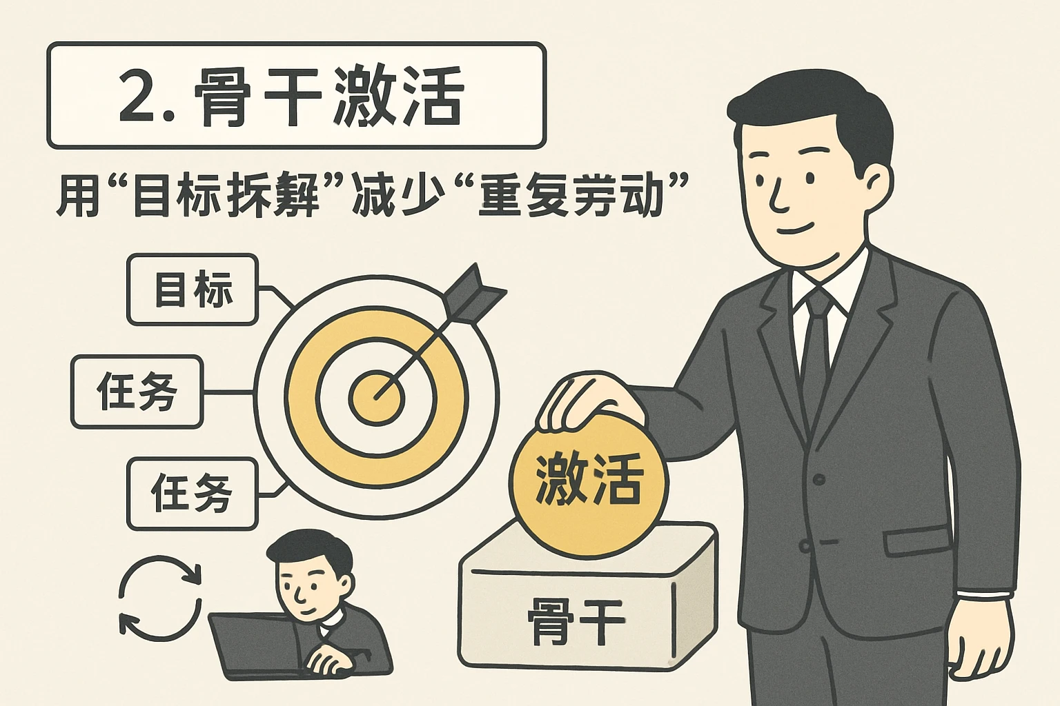 2. 骨干激活：用“目标拆解”减少“重复劳动”