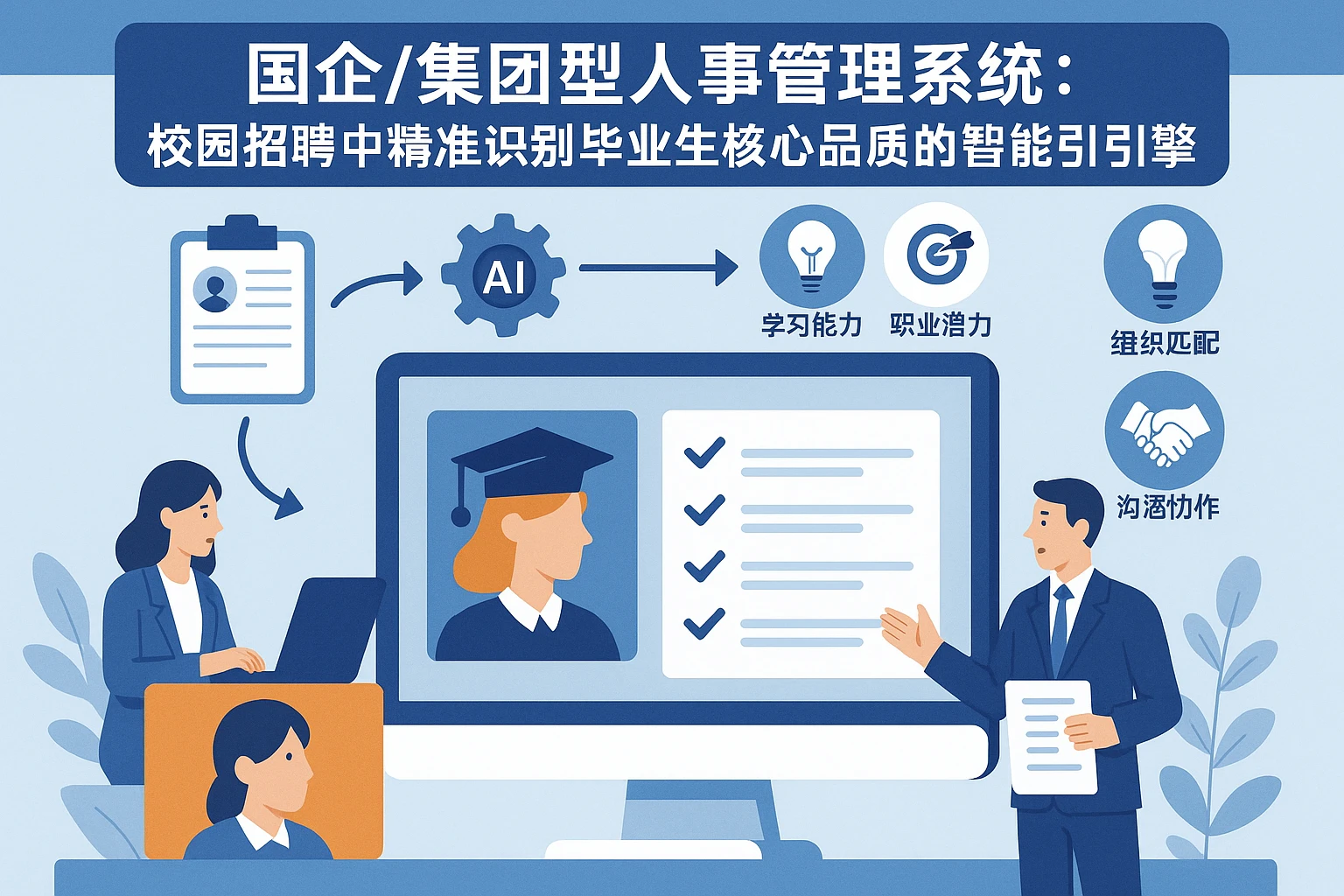 国企/集团型人事管理系统：校园招聘中精准识别毕业生核心品质的智能引擎
