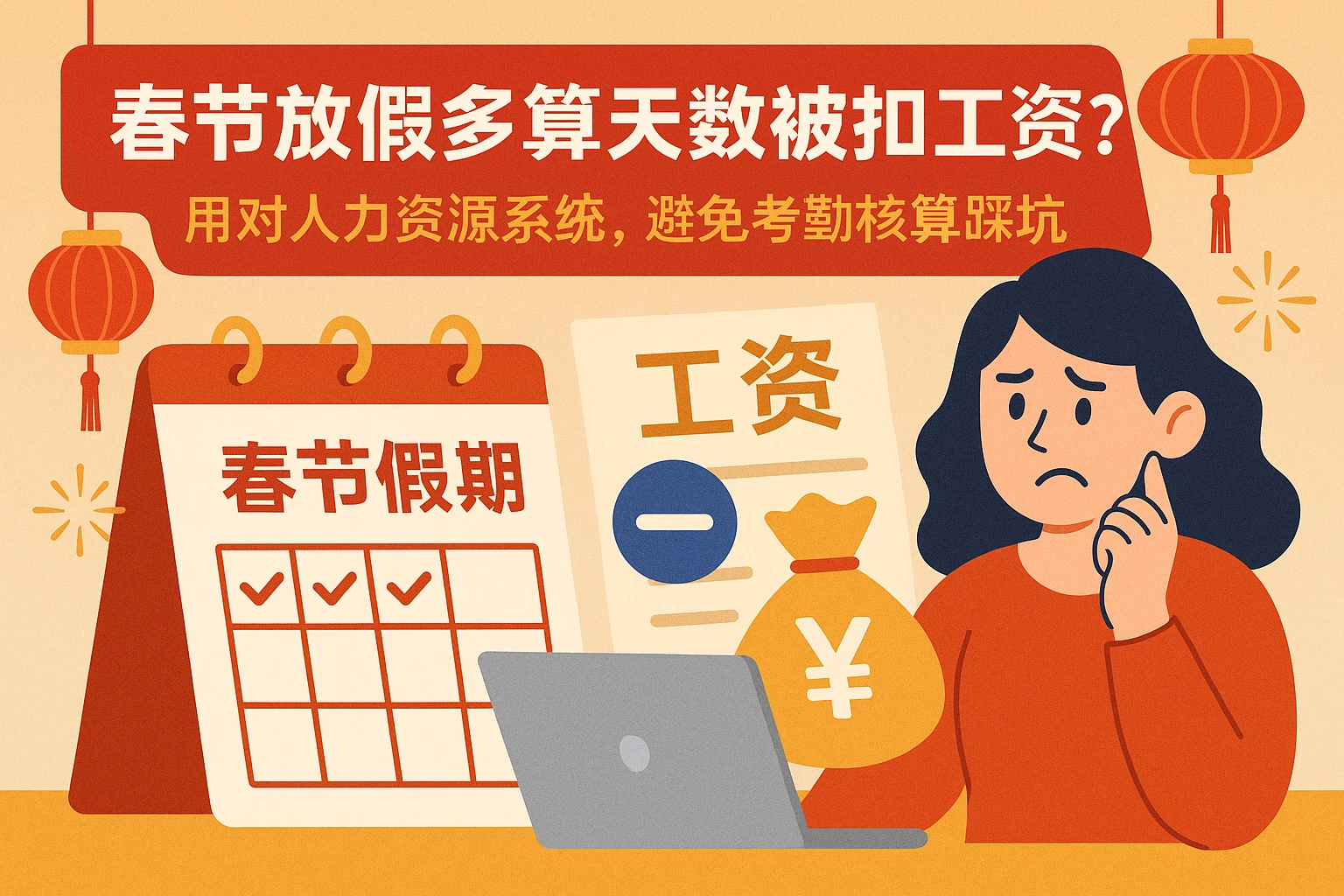 春节放假多算天数被扣工资？用对人力资源系统，避免考勤核算踩坑