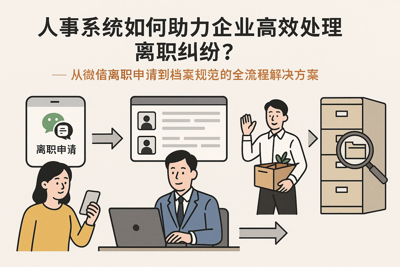 人事系统如何助力企业高效处理离职纠纷？——从微信离职申请到档案规范的全流程解决方案