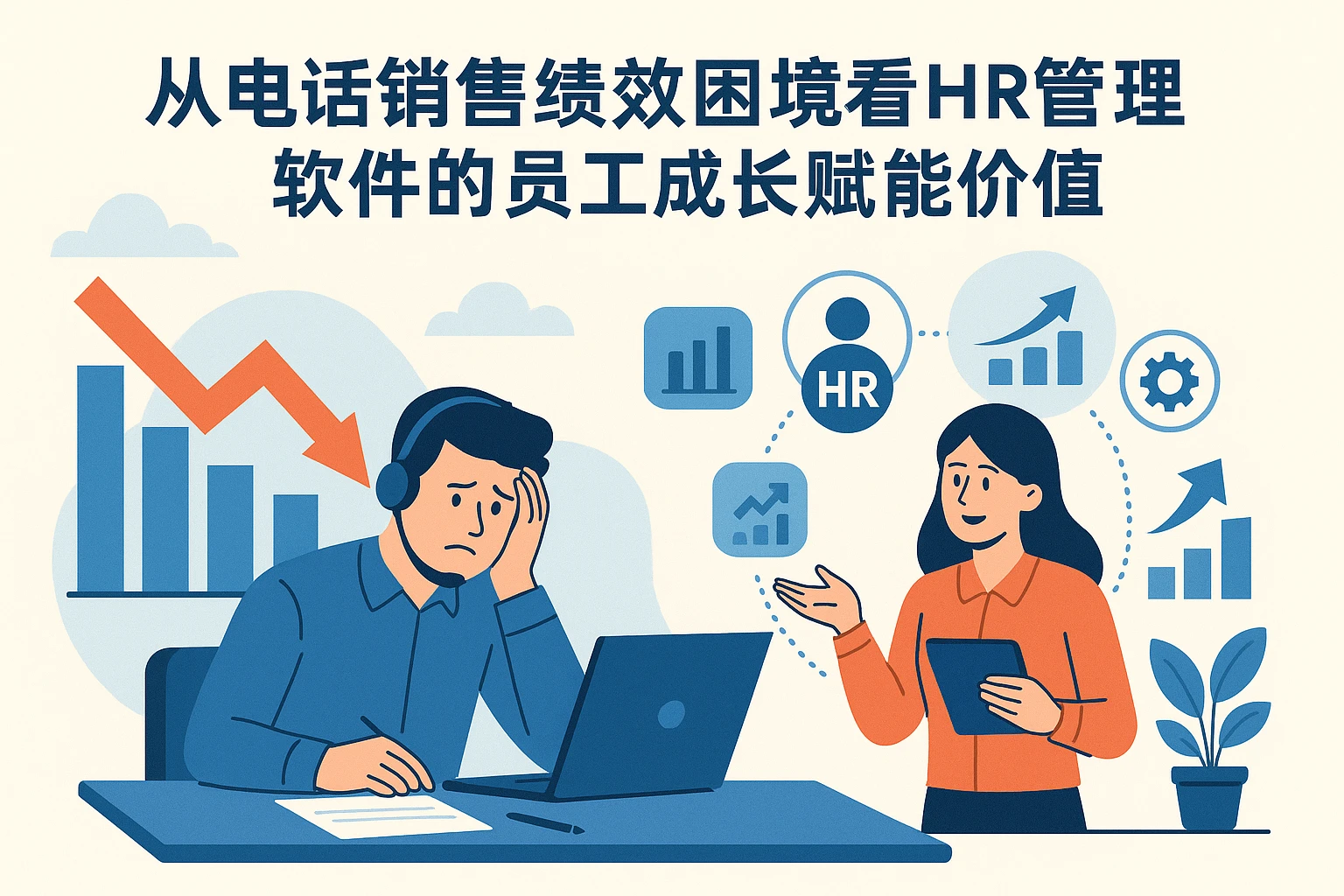 从电话销售绩效困境看HR管理软件的员工成长赋能价值