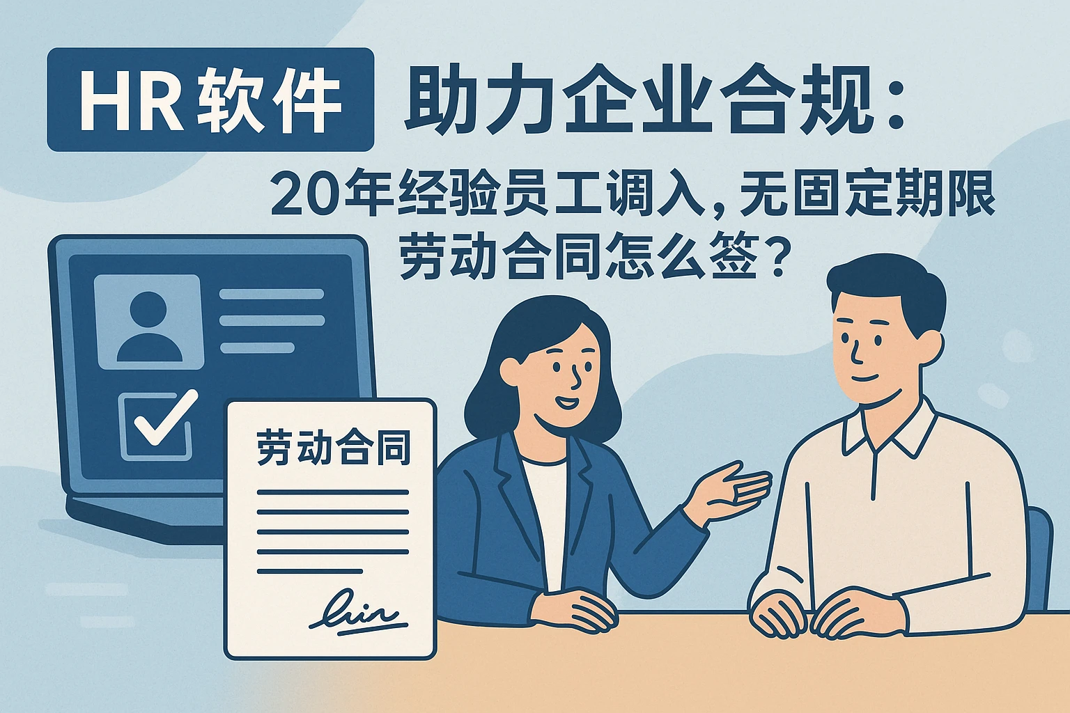人力资源软件助力企业合规：20年经验员工调入，无固定期限劳动合同怎么签？