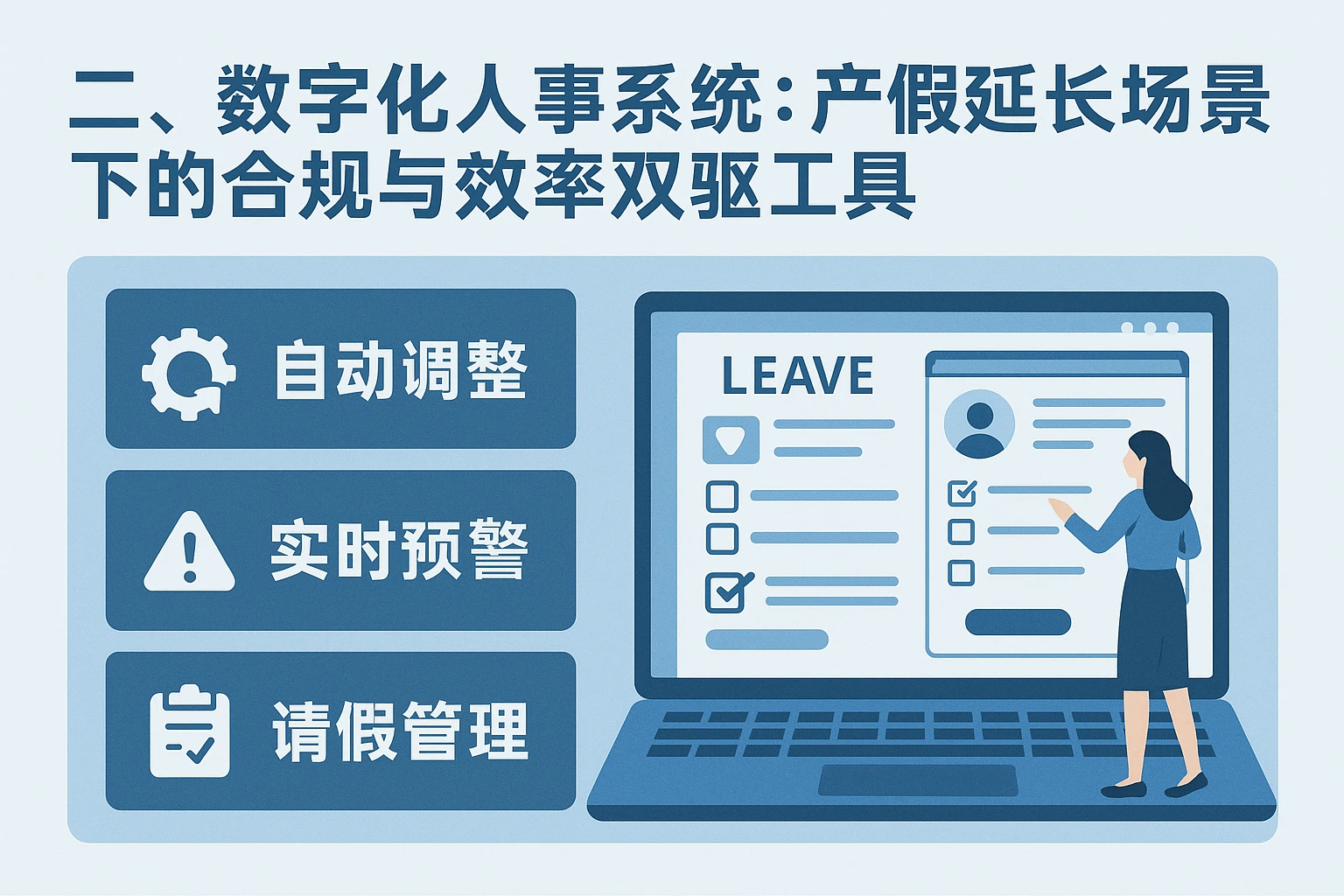 二、数字化人事系统：产假延长场景下的合规与效率双驱工具