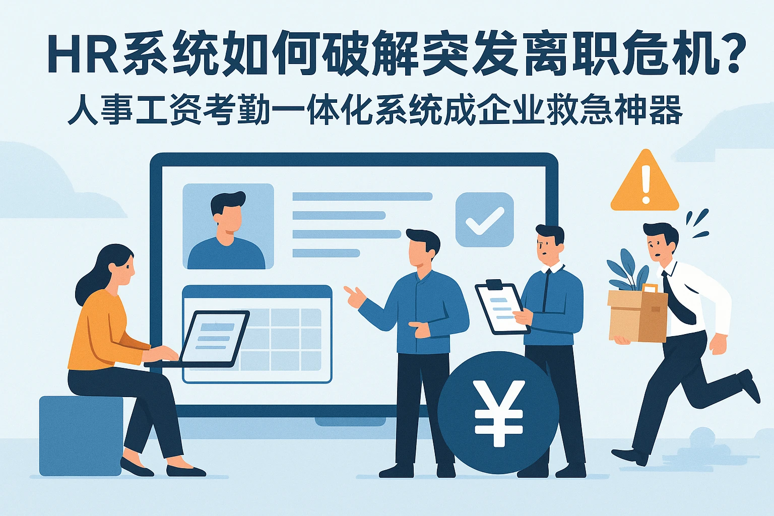 HR系统如何破解突发离职危机？人事工资考勤一体化系统成企业救急神器