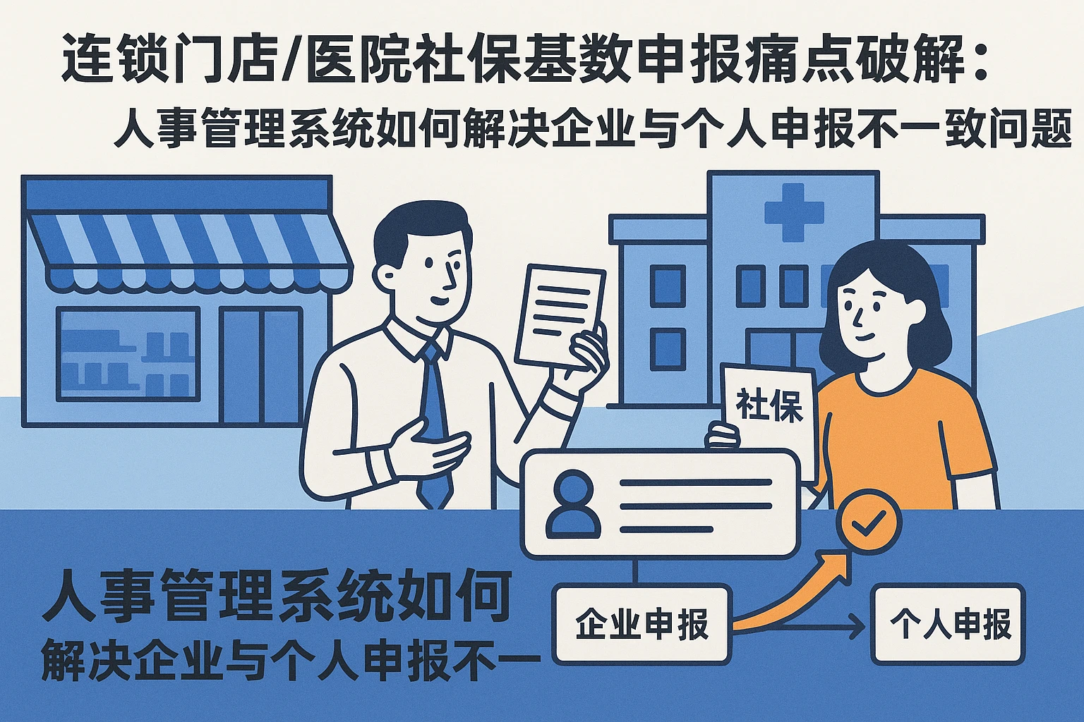 连锁门店/医院社保基数申报痛点破解：人事管理系统如何解决企业与个人申报不一致问题