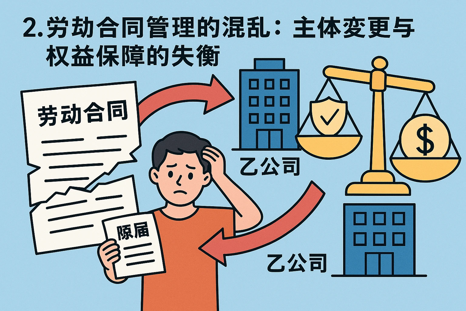 2. 劳动合同管理的混乱：主体变更与权益保障的失衡