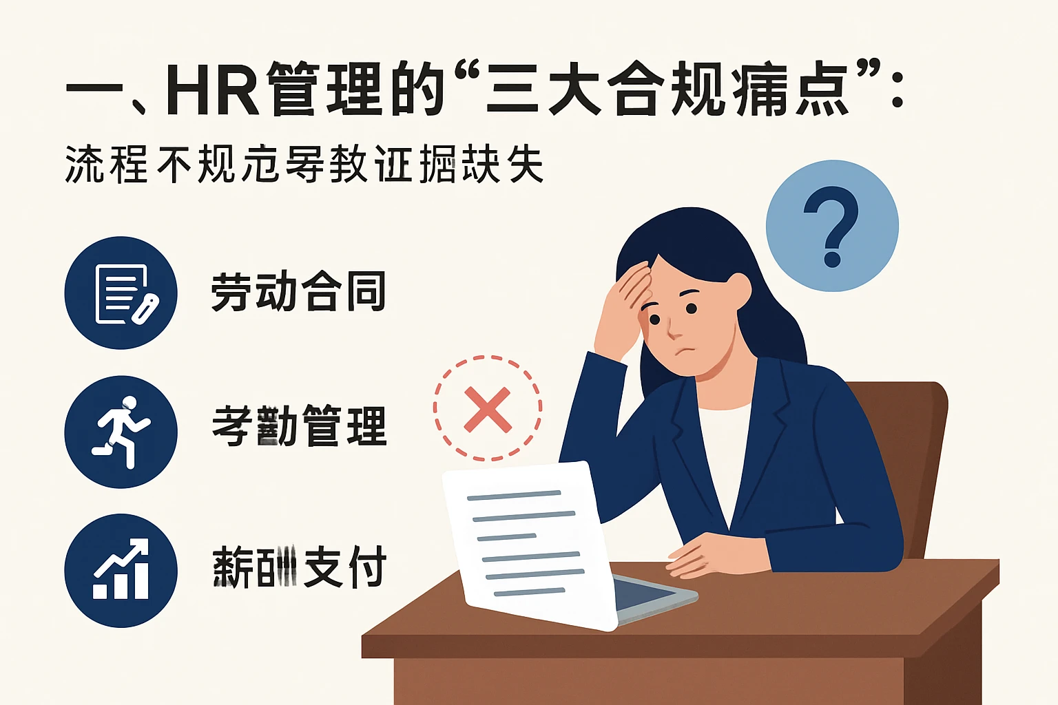 一、HR管理的“三大合规痛点”：流程不规范导致证据缺失