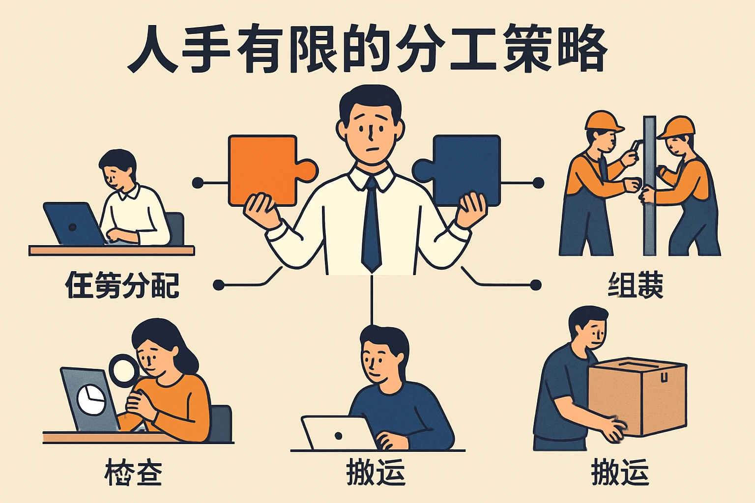 人手有限的分工策略