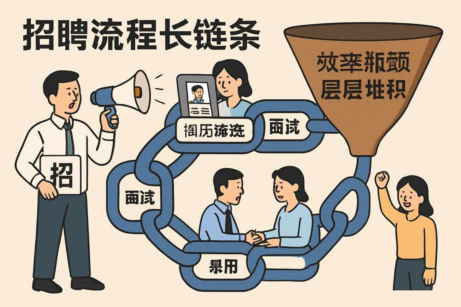 招聘流程长链条：效率瓶颈层层堆积