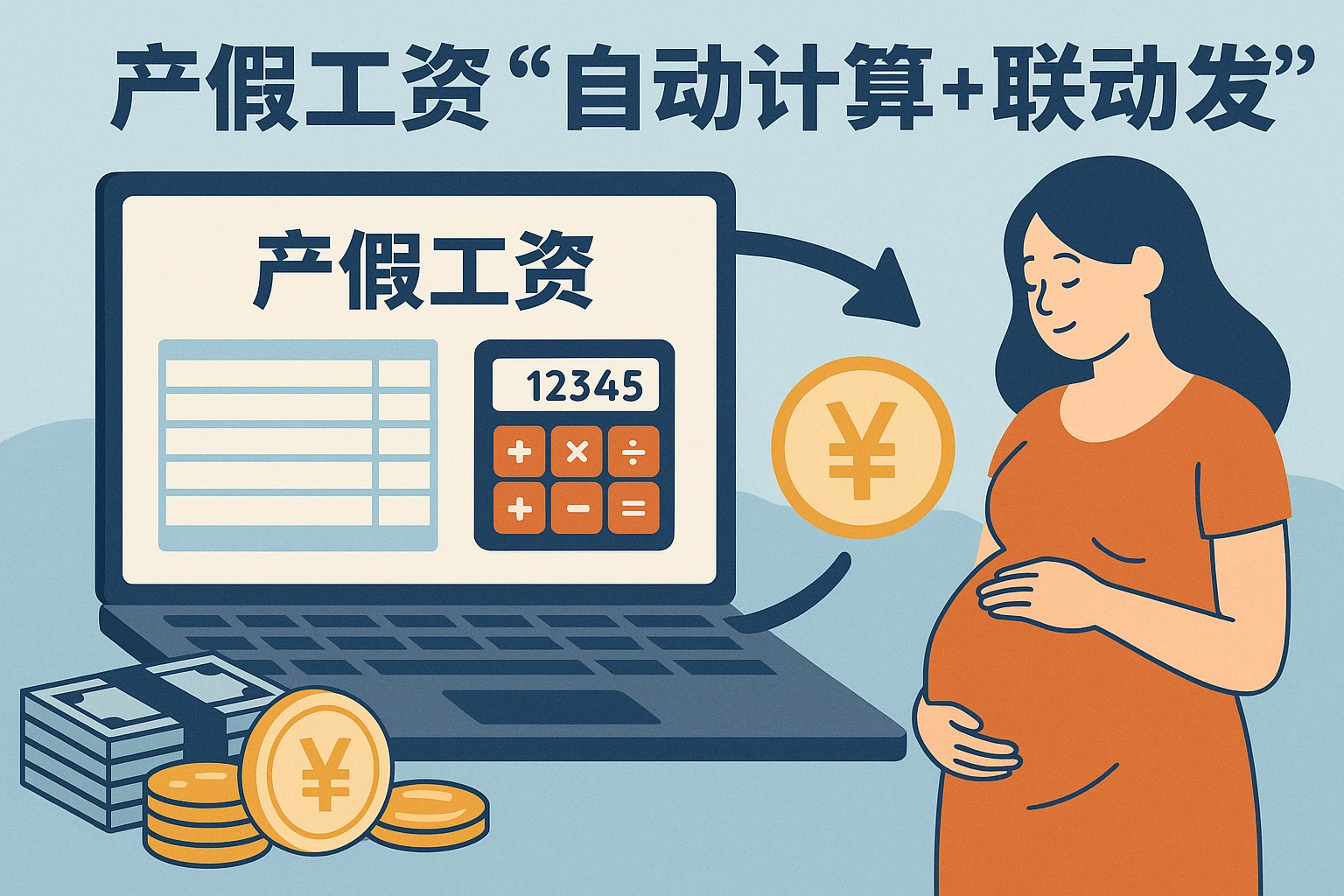 产假工资“自动计算+联动发放”