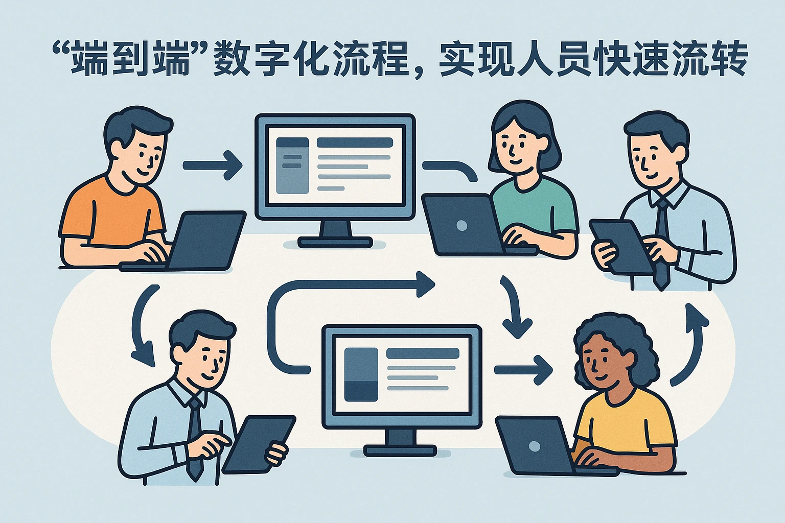 “端到端”数字化流程，实现人员快速流转