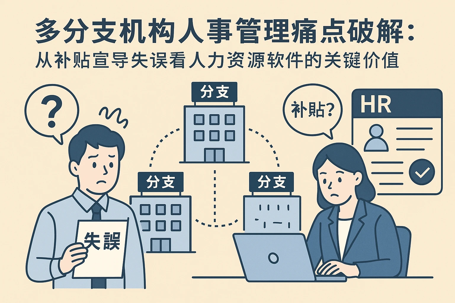 多分支机构人事管理痛点破解：从补贴宣导失误看人力资源软件的关键价值