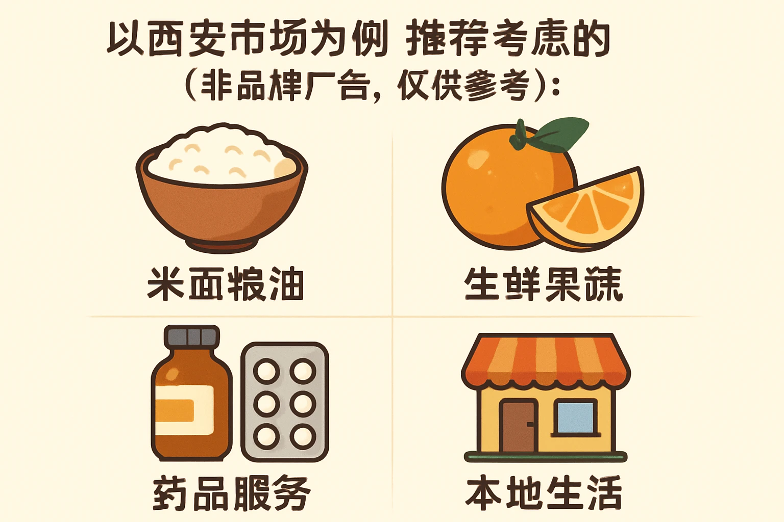 以西安市场为例，推荐考虑的（非品牌广告，仅供参考）：