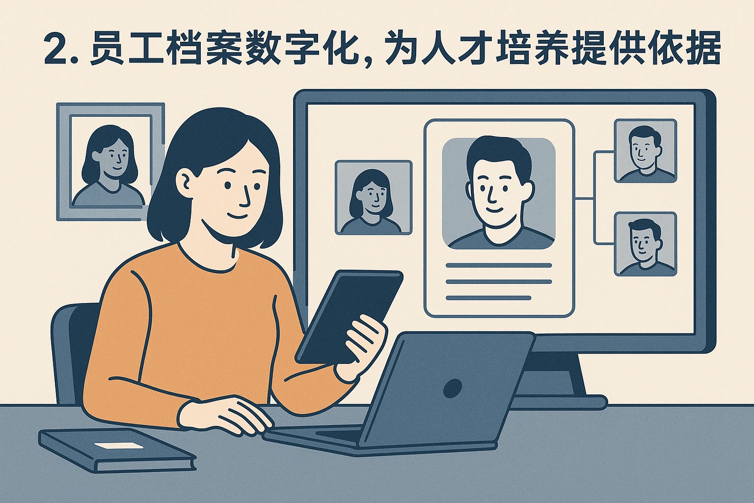 2. 员工档案数字化，为人才培养提供依据