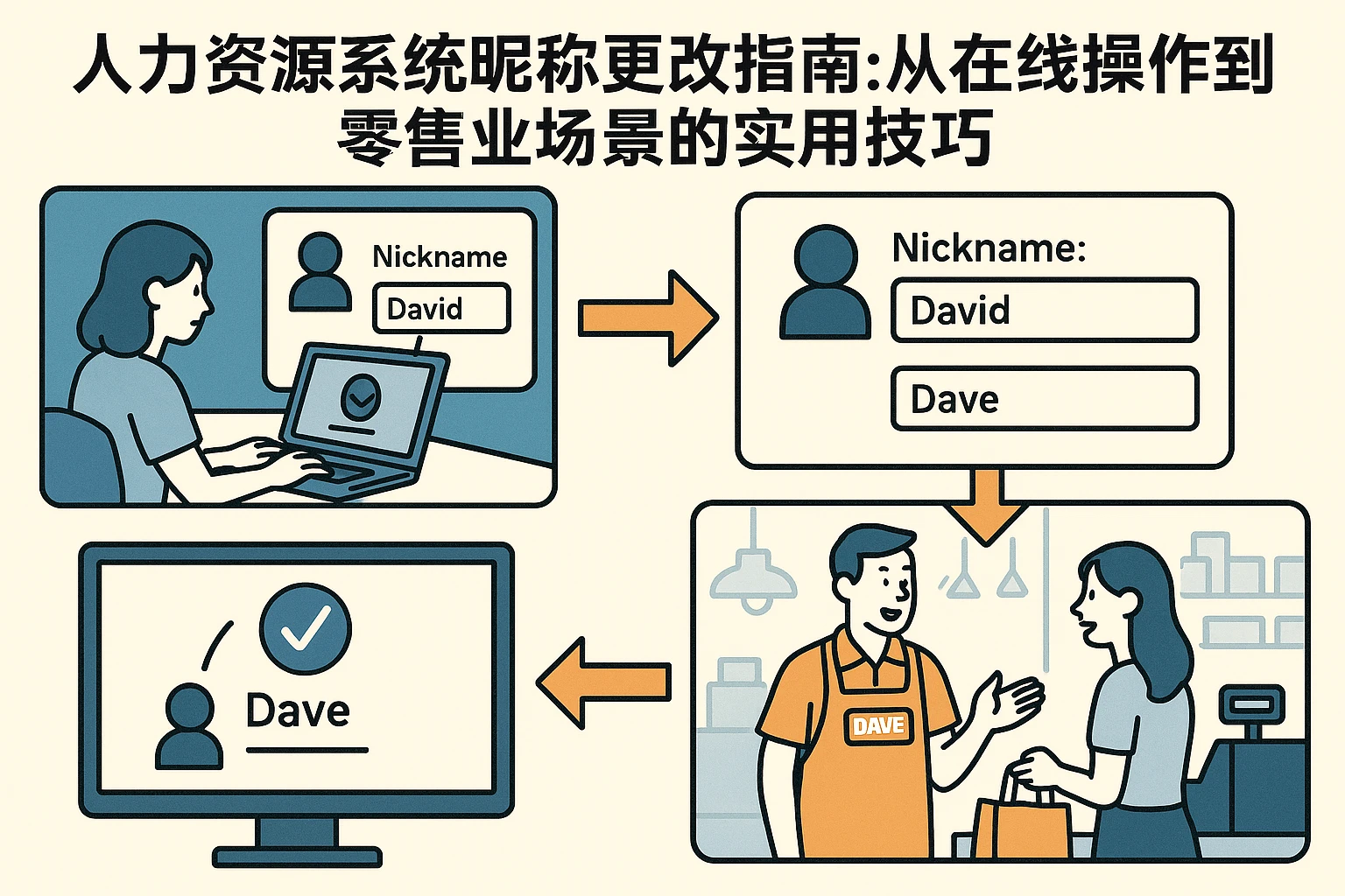 人力资源系统昵称更改指南：从在线操作到零售业场景的实用技巧