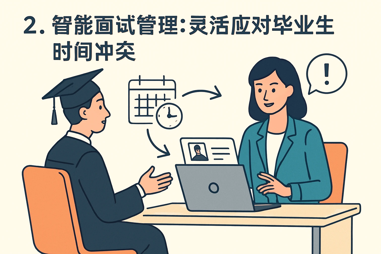 2. 智能面试管理：灵活应对毕业生时间冲突