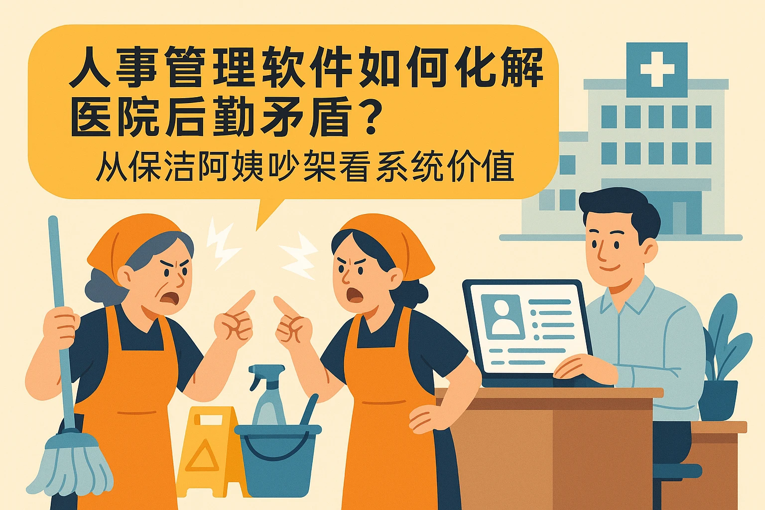 人事管理软件如何化解医院后勤矛盾？从保洁阿姨吵架看系统价值