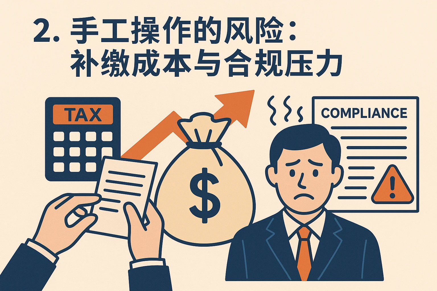 2. 手工操作的风险：补缴成本与合规压力