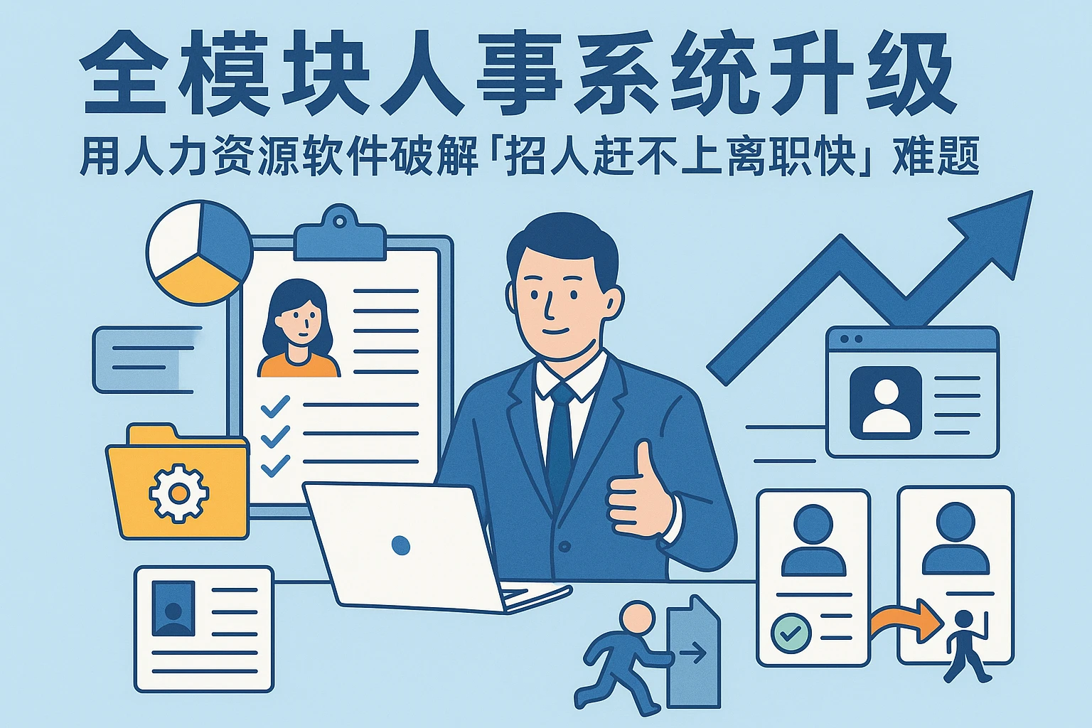 全模块人事系统升级：用人力资源软件破解“招人赶不上离职快”难题