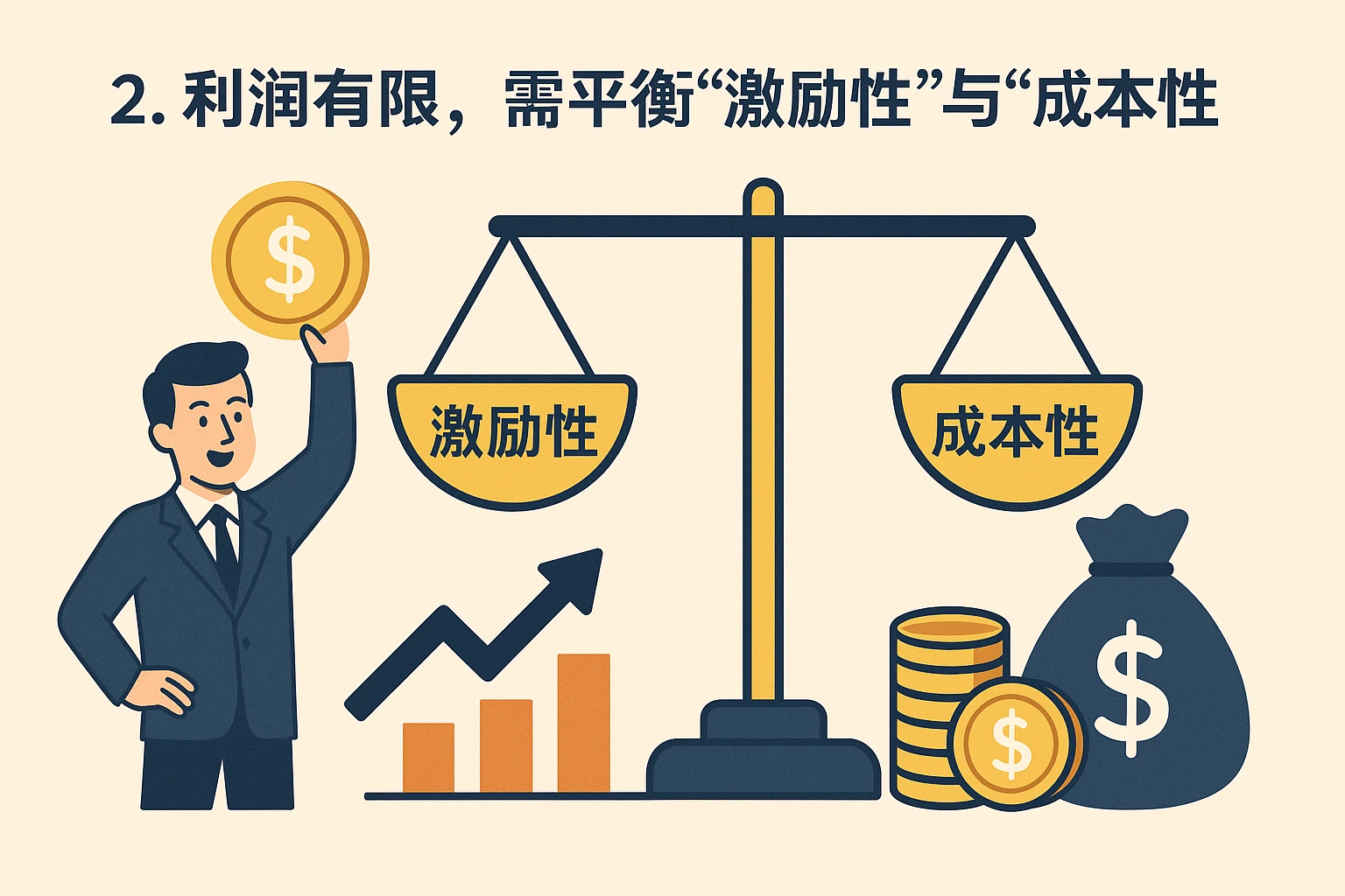 2. 利润有限，需平衡“激励性”与“成本性”