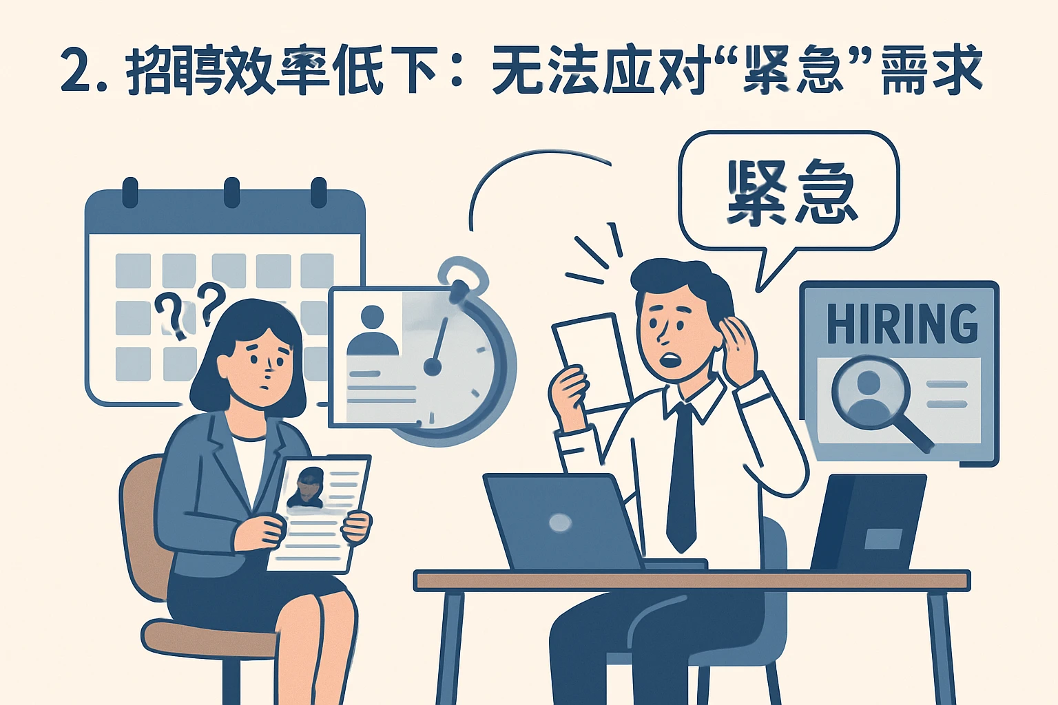 2. 招聘效率低下：无法应对“紧急”需求