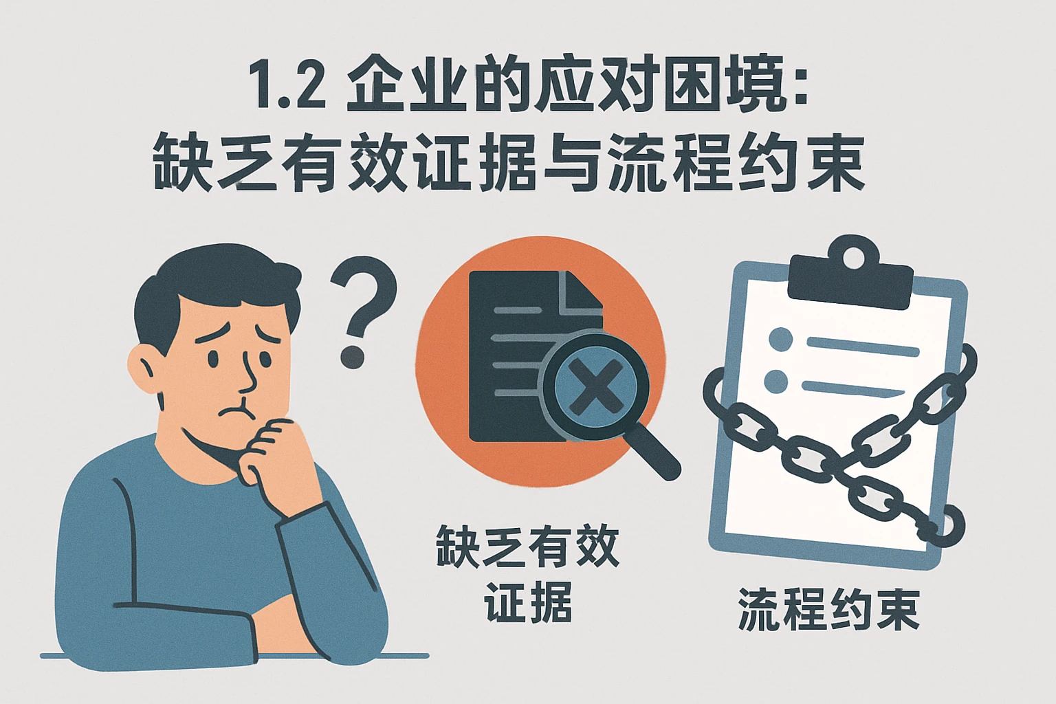 1.2 企业的应对困境：缺乏有效证据与流程约束