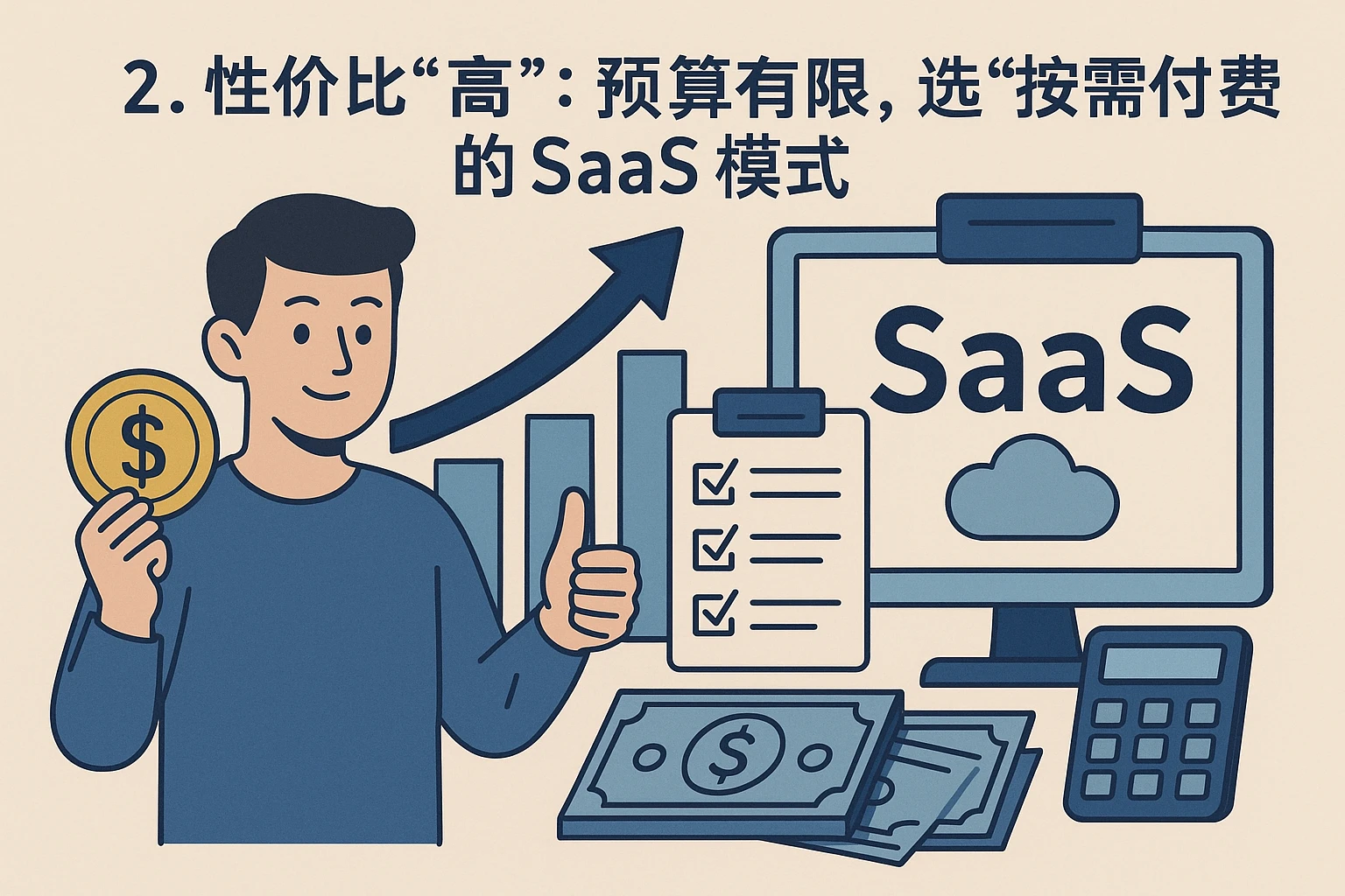 2. 性价比“高”：预算有限，选“按需付费”的SaaS模式