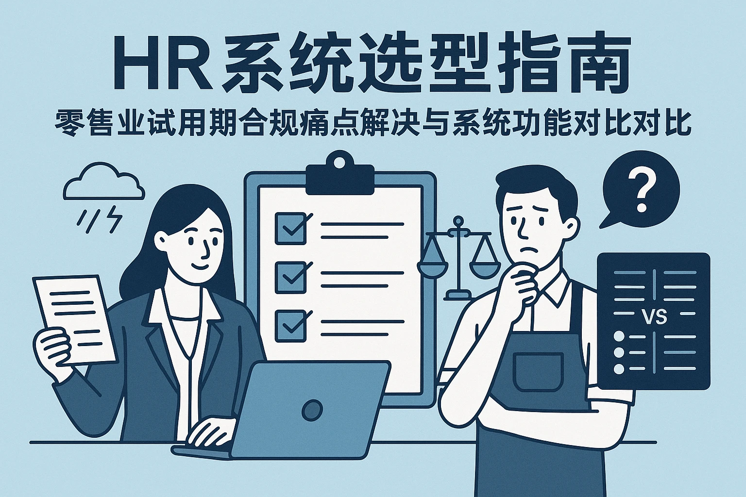 HR系统选型指南：零售业试用期合规痛点解决与系统功能对比