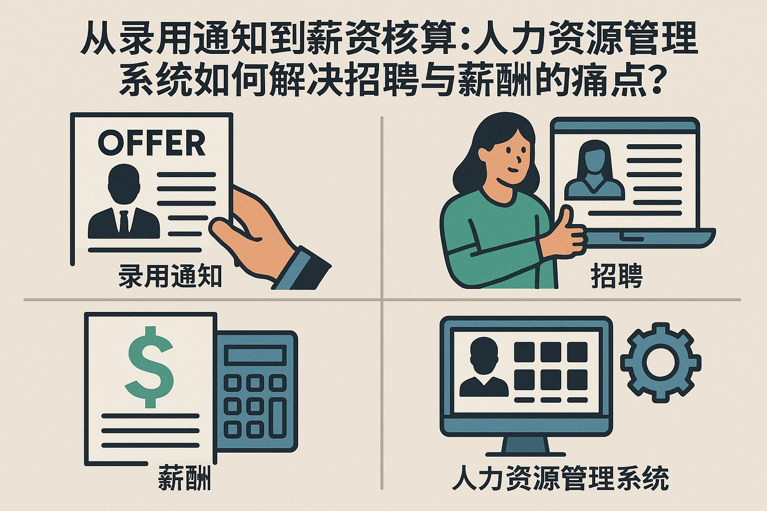 从录用通知到薪资核算：人力资源管理系统如何解决招聘与薪酬的痛点？