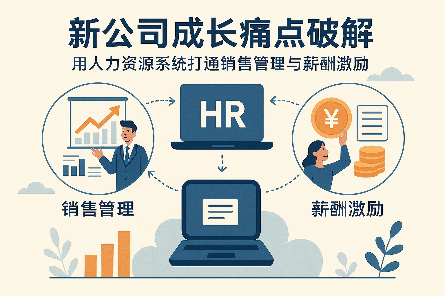 新公司成长痛点破解：用人力资源系统打通销售管理与薪酬激励