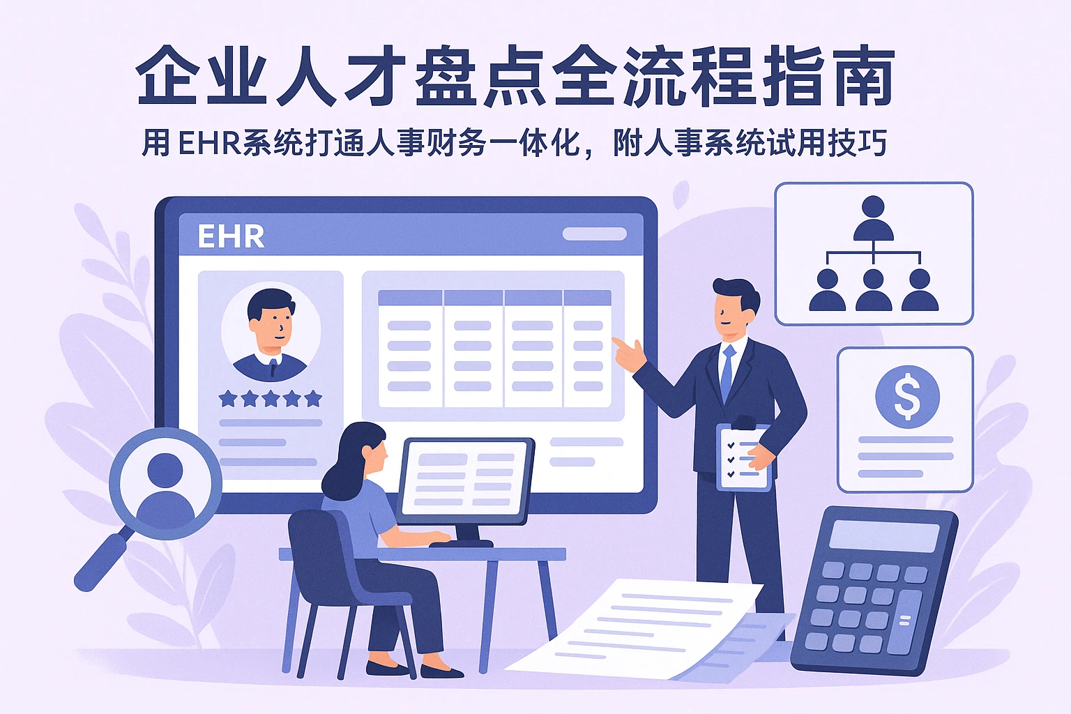 企业人才盘点全流程指南：用EHR系统打通人事财务一体化，附人事系统试用技巧