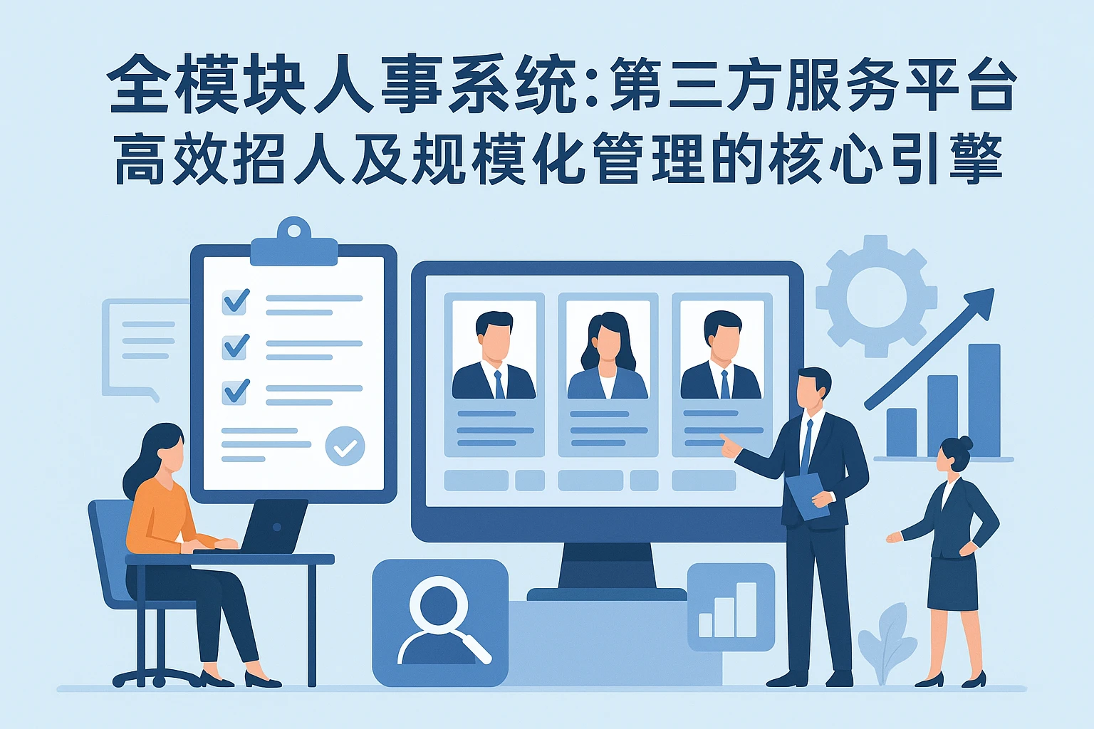 全模块人事系统：第三方服务平台高效招人及规模化管理的核心引擎