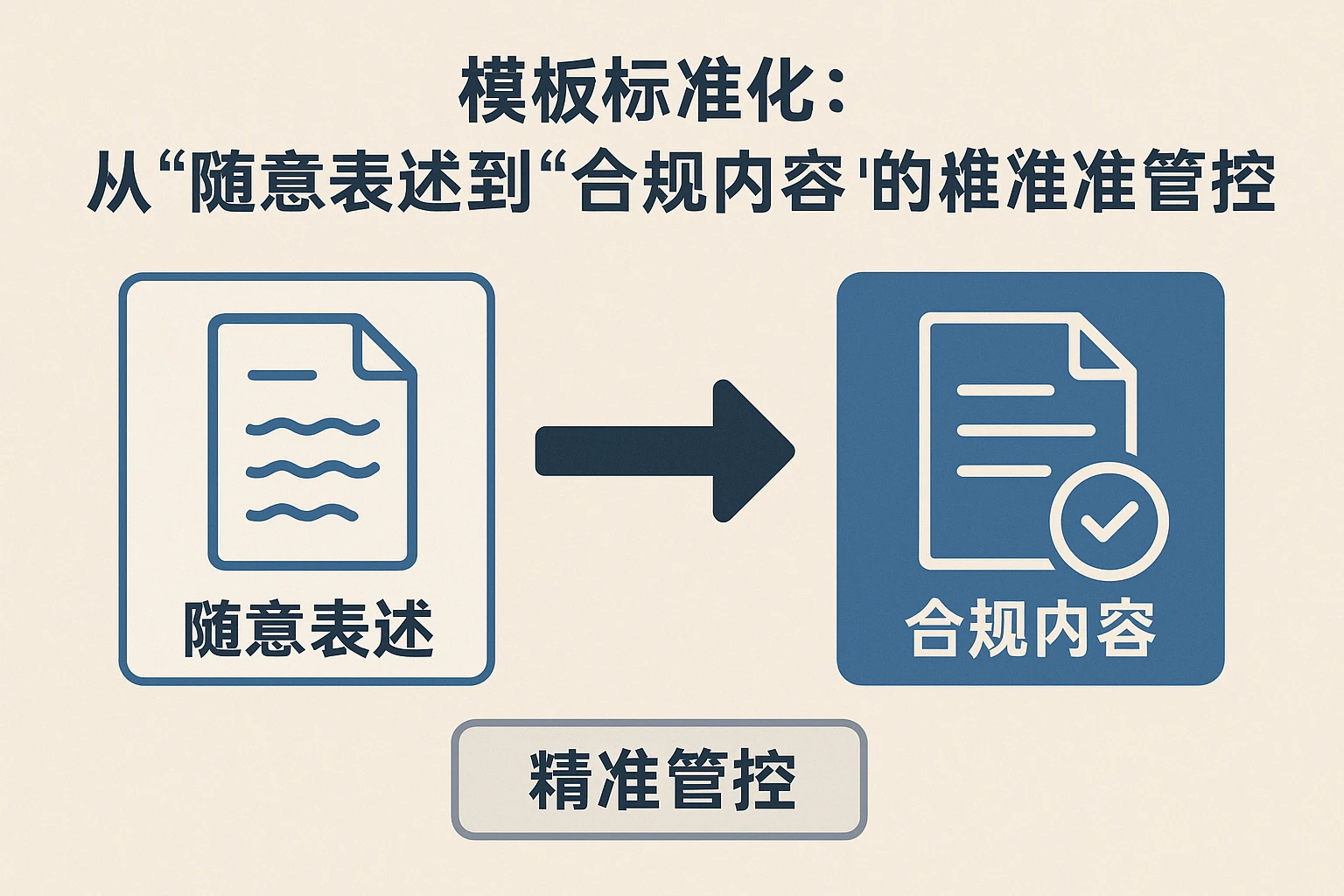 2. 模板标准化：从“随意表述”到“合规内容”的精准管控