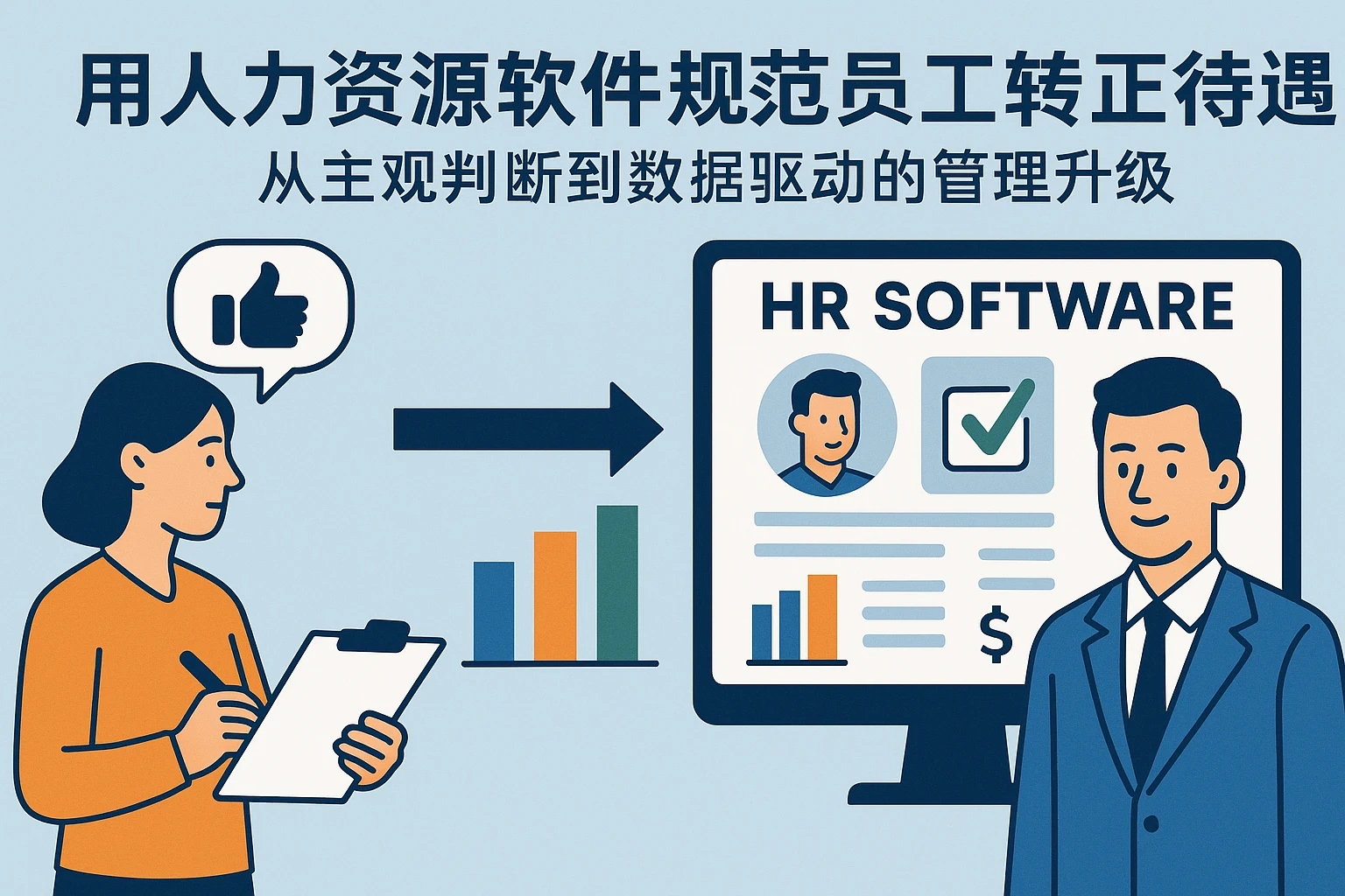 用人力资源软件规范员工转正待遇：从主观判断到数据驱动的管理升级