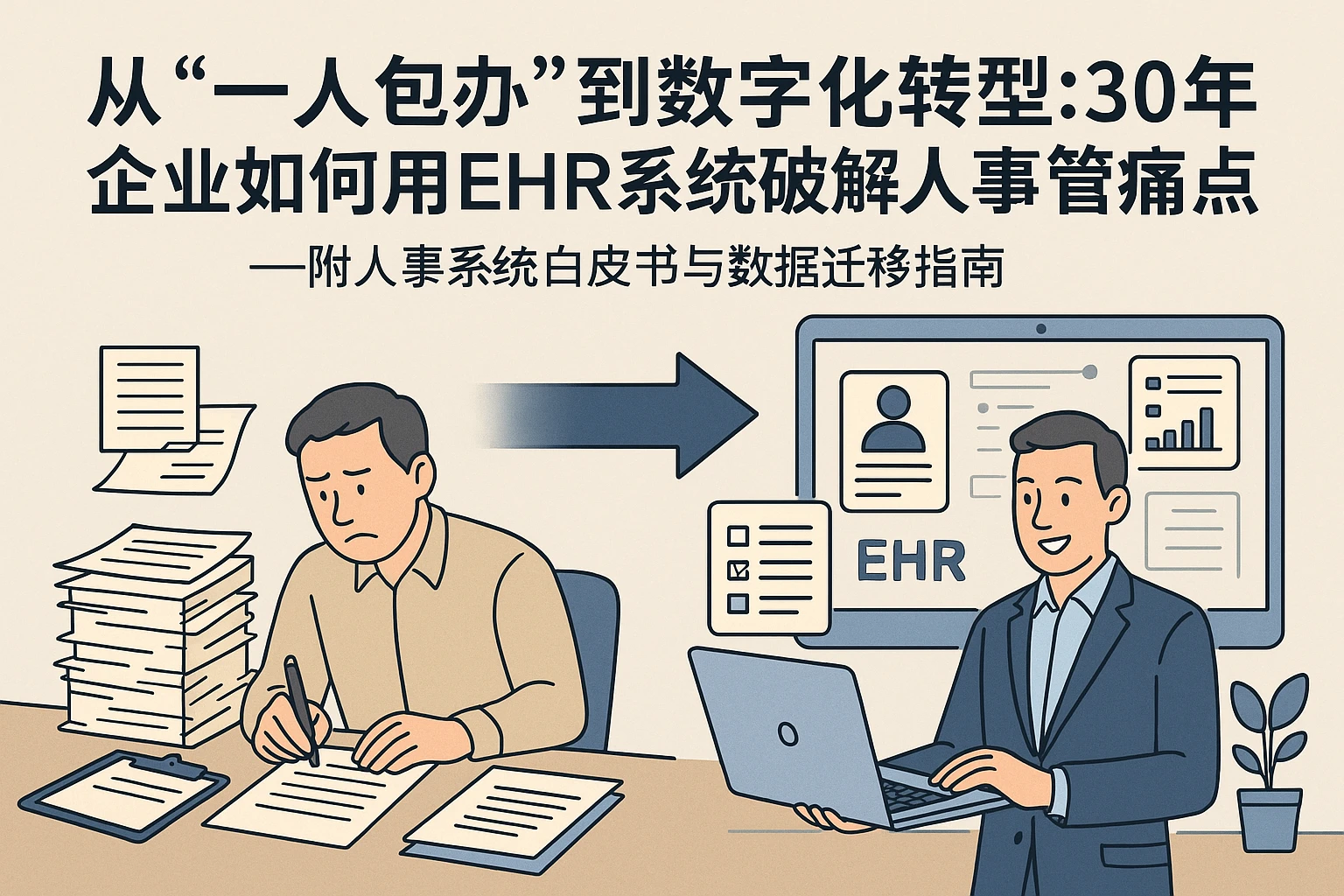 从“一人包办”到数字化转型：30年企业如何用EHR系统破解人事管理痛点——附人事系统白皮书与数据迁移指南