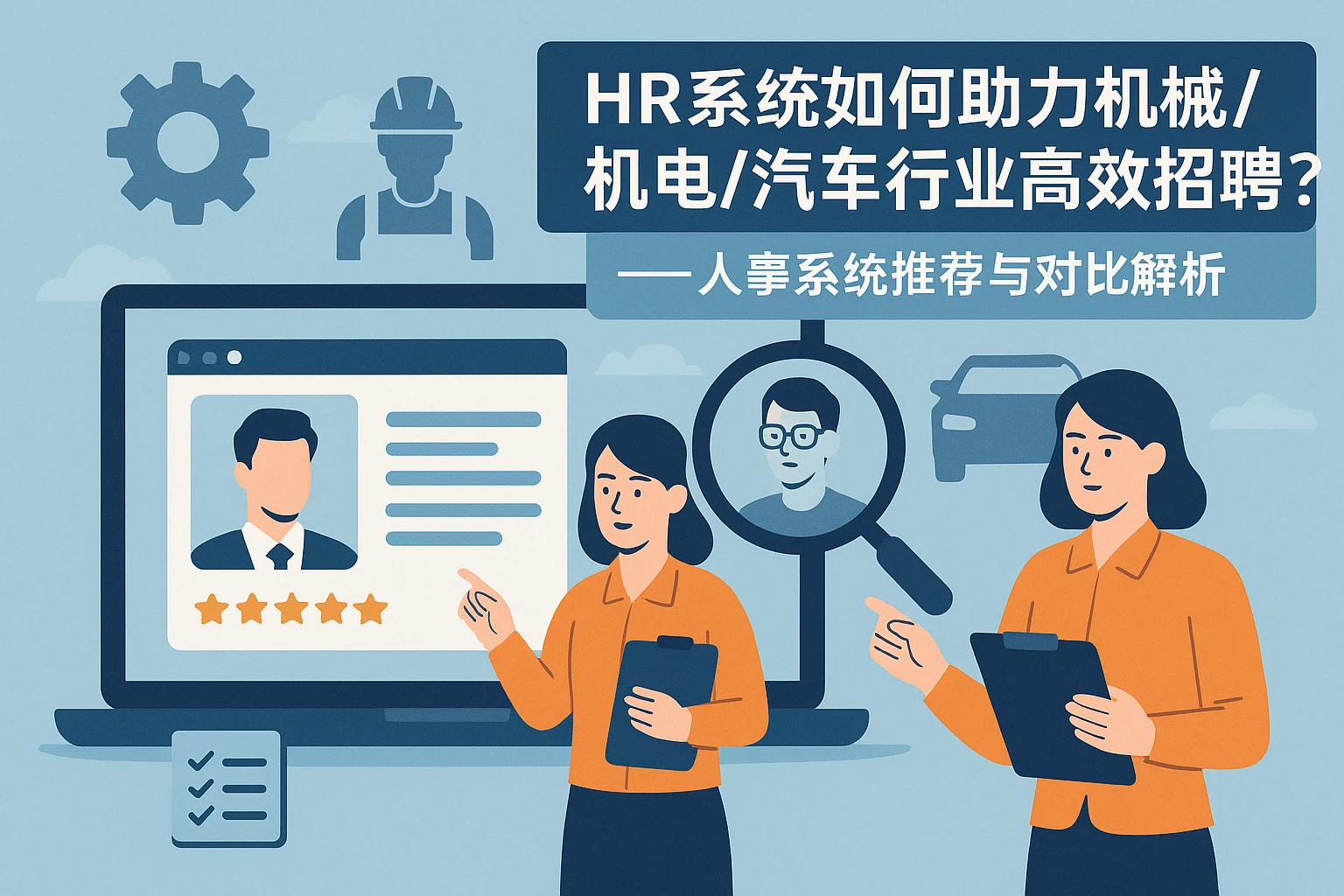 HR系统如何助力机械/机电/汽车行业高效招聘？——人事系统推荐与对比解析